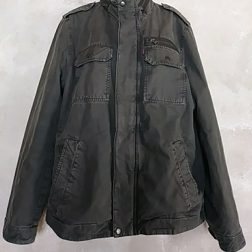 Levi's Olive Denim Sherpa Lined Jacket Mens Med